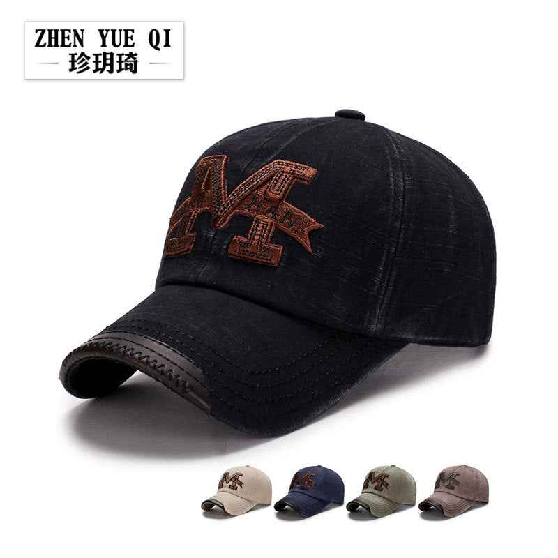 Men Washed Baseball Cap Black with Logo