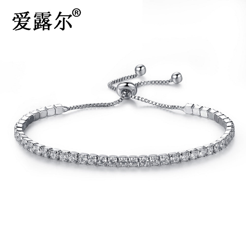 Adjustable Crystal Bracelet for Women White Black Blue Green