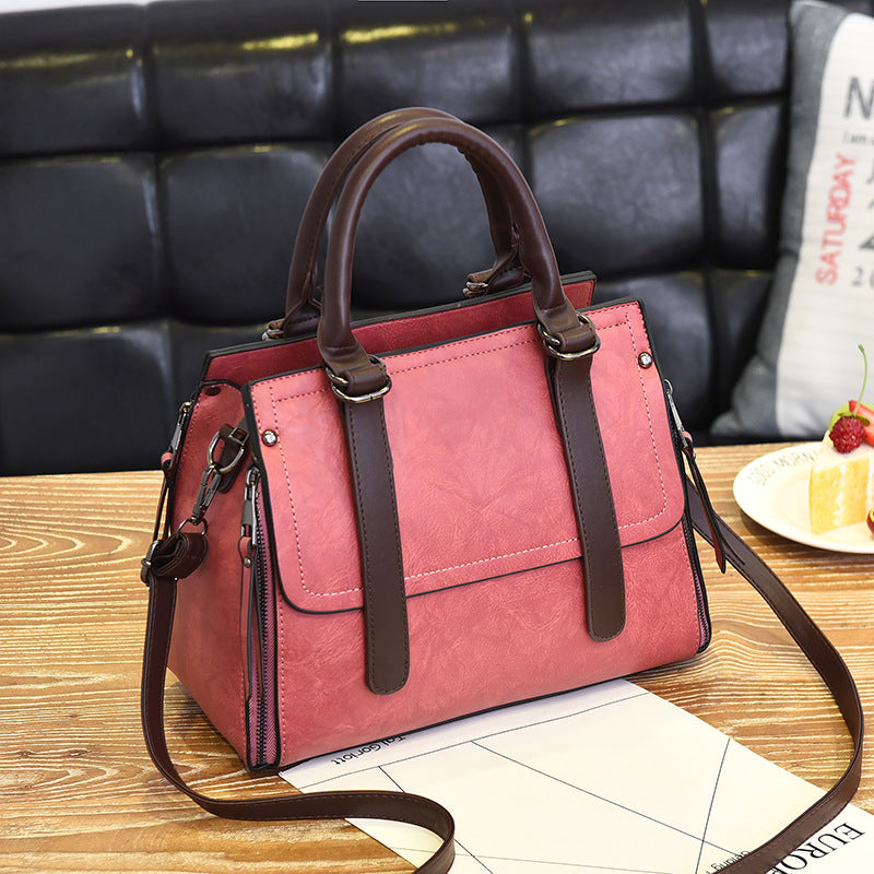 Trendy Orange Boston Handbag for Women