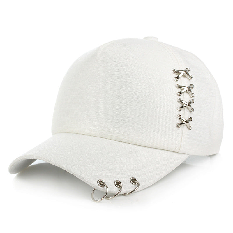 Iron Ring Cap Set Black White Pink for Women
