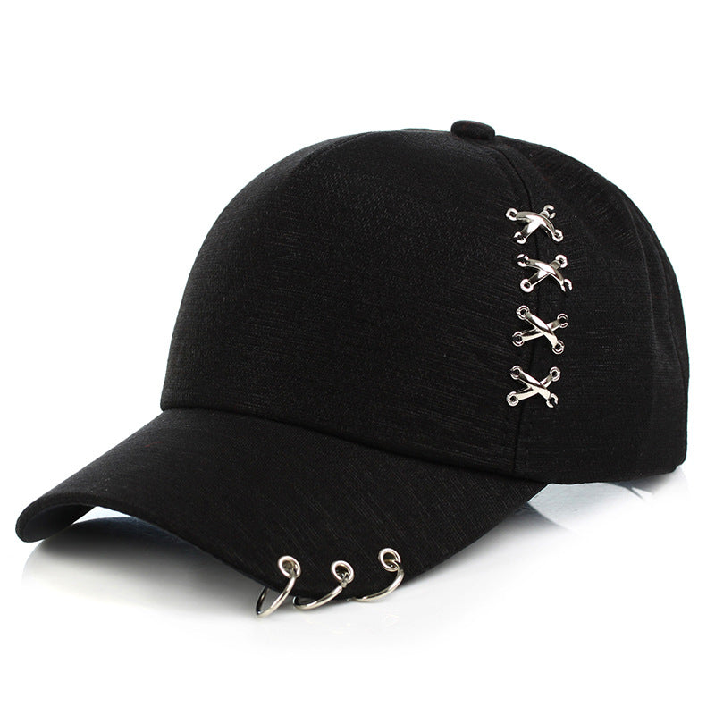 Iron Ring Cap Set Black White Pink for Women