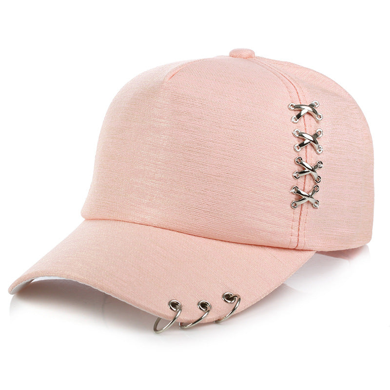 Iron Ring Cap Set Black White Pink for Women