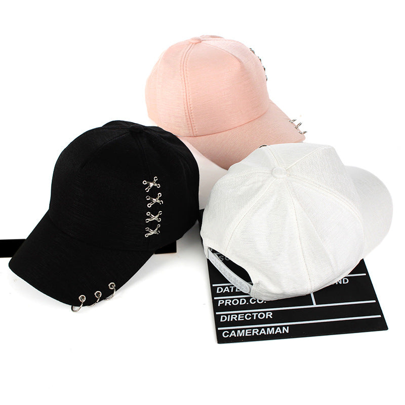 Iron Ring Cap Set Black White Pink for Women