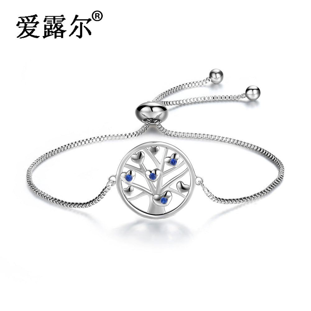 Adjustable Crystal Bracelet for Women White Black Blue Green