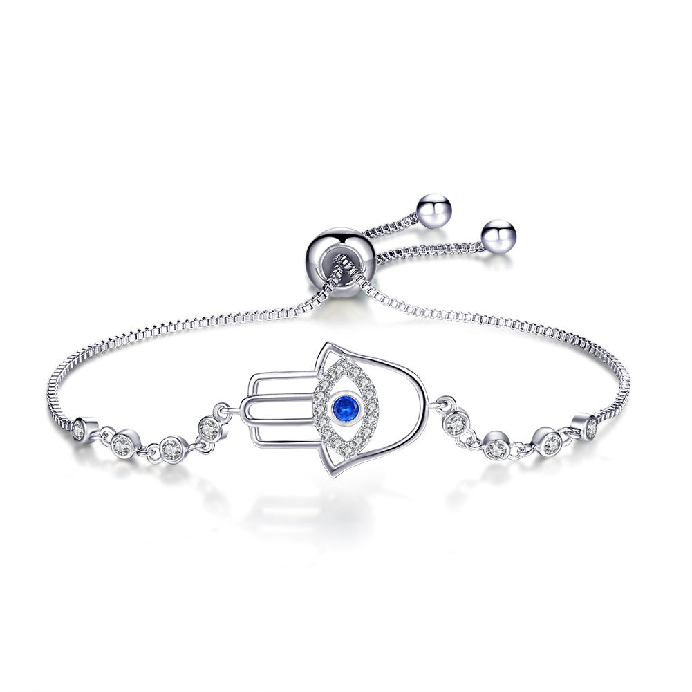 Adjustable Crystal Bracelet for Women White Black Blue Green