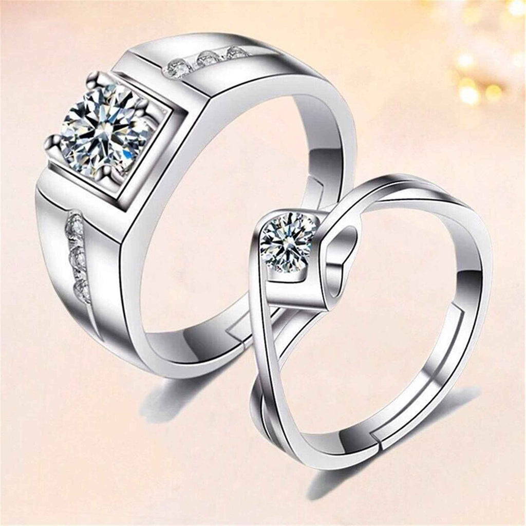 Men's 18K Platinum Plated Wide Diamond Ring