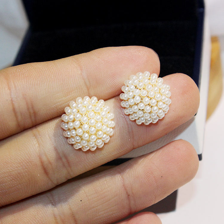 Pearl Earrings Korean Ball Design for Women
