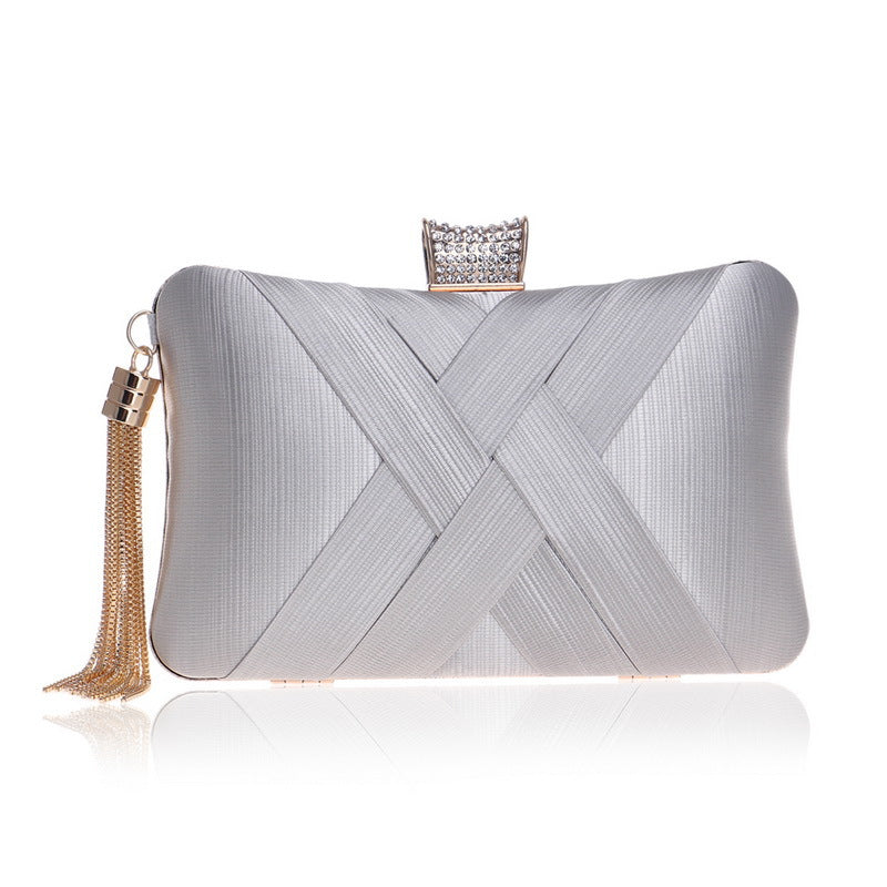 Women's Gold Tassel Evening Clutch Bag