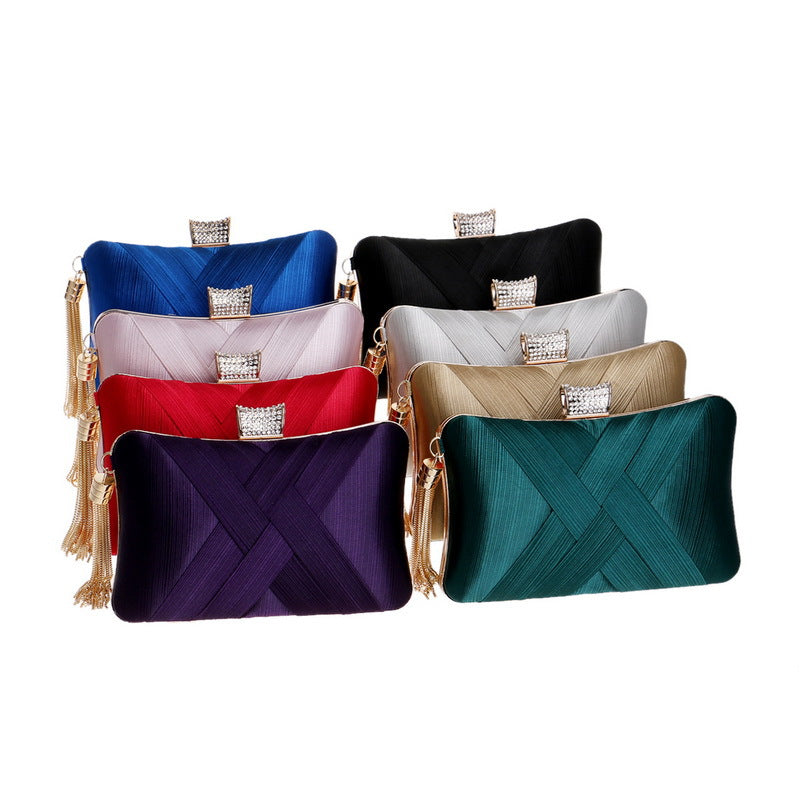 Women's Gold Tassel Evening Clutch Bag