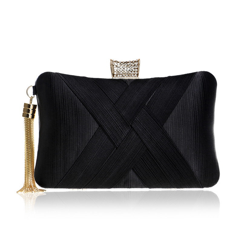 Women's Gold Tassel Evening Clutch Bag