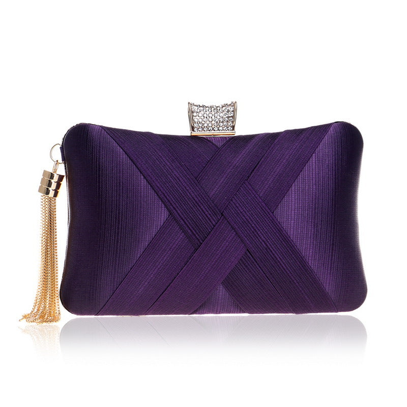 Women's Gold Tassel Evening Clutch Bag