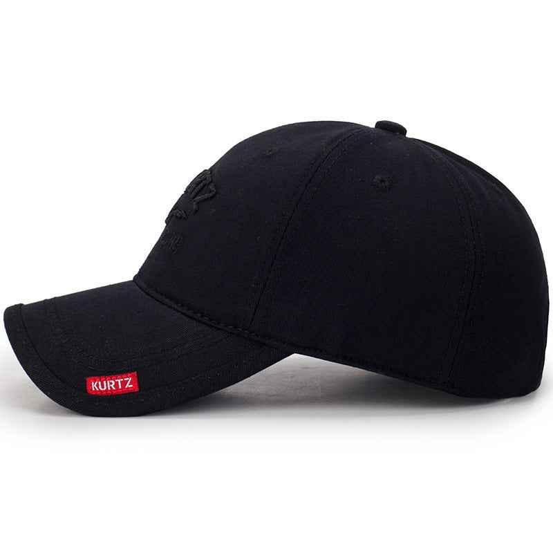Men's Navy Blue Embroidered Baseball Cap with Brand Patch