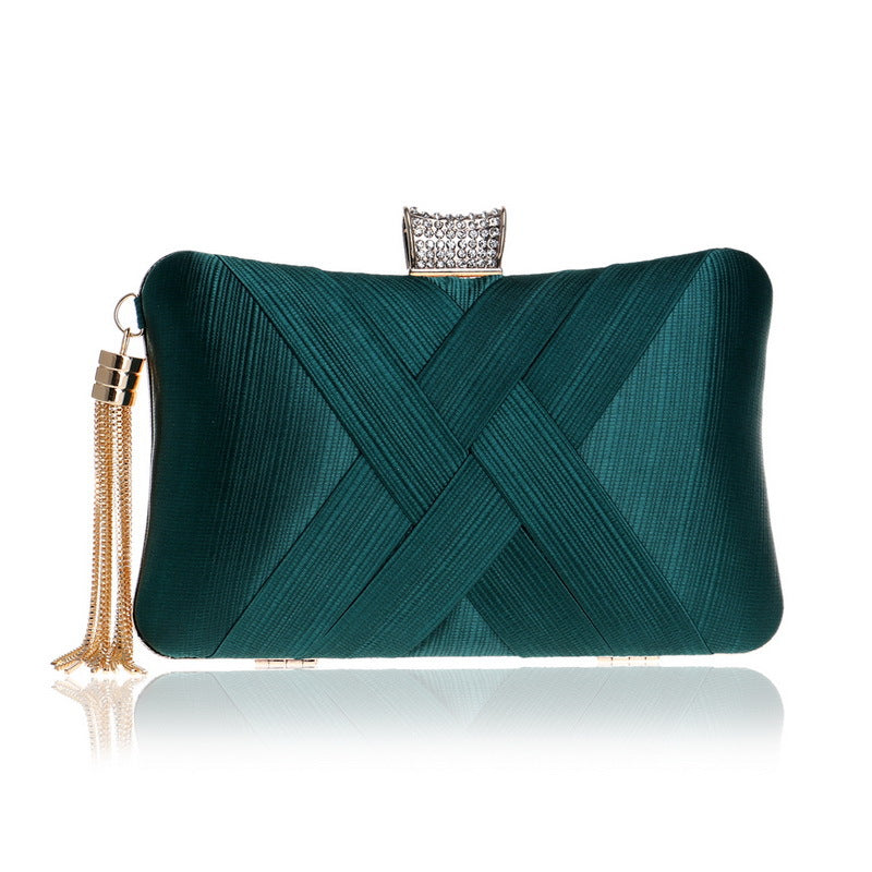 Women's Gold Tassel Evening Clutch Bag
