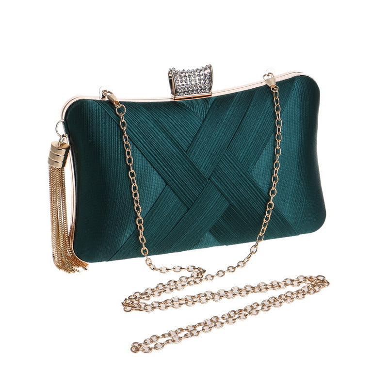 Women's Gold Tassel Evening Clutch Bag