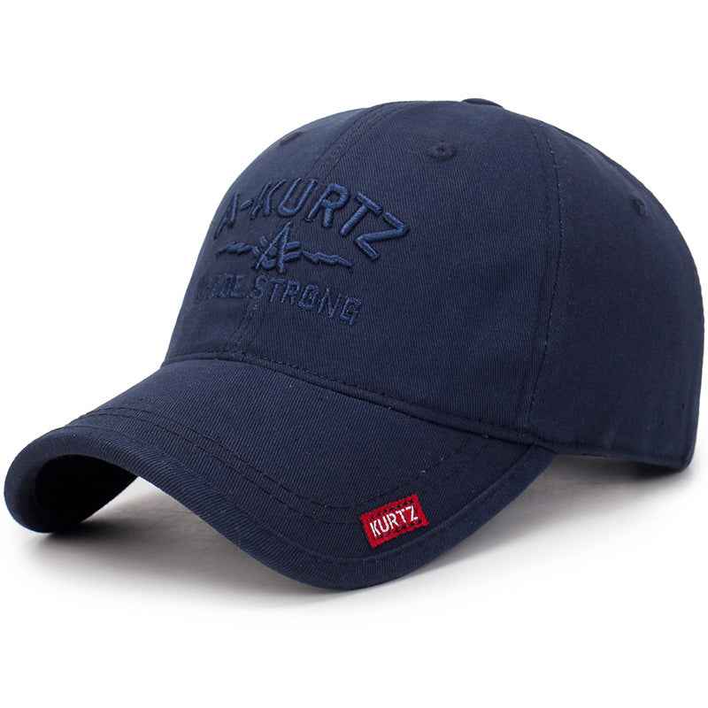 Men's Navy Blue Embroidered Baseball Cap with Brand Patch