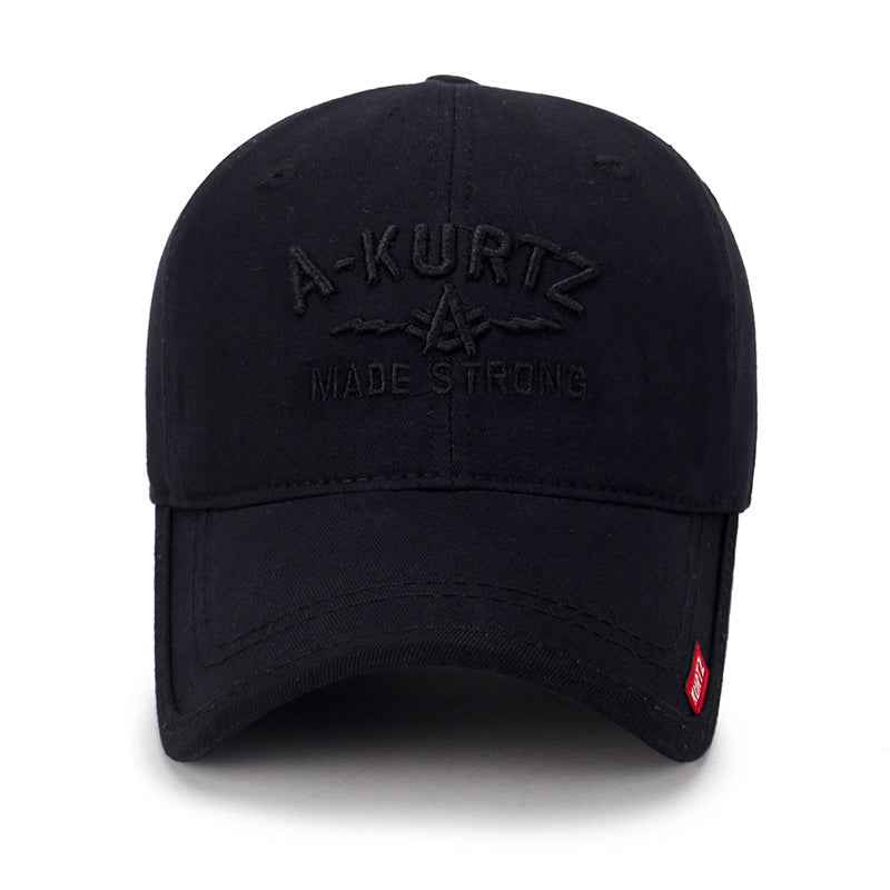 Men's Navy Blue Embroidered Baseball Cap with Brand Patch