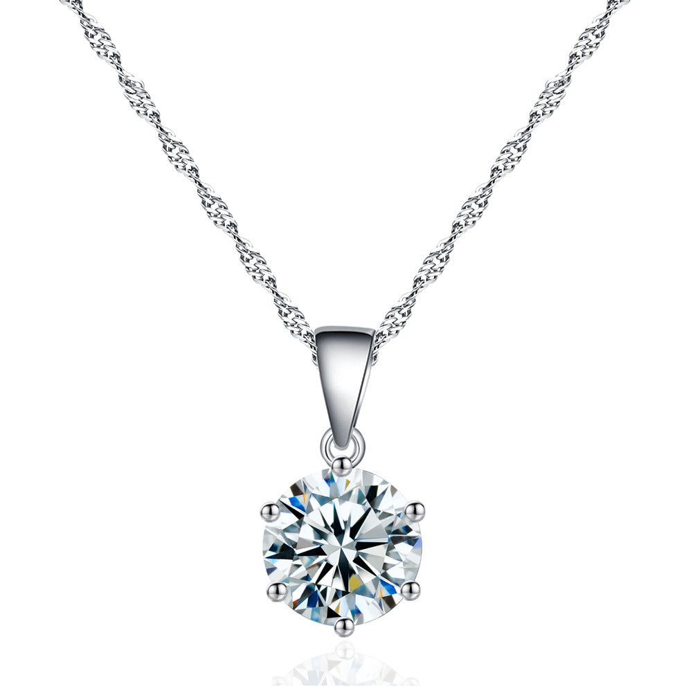 Silver Toned Zircon Ring & Pendant Set for Women