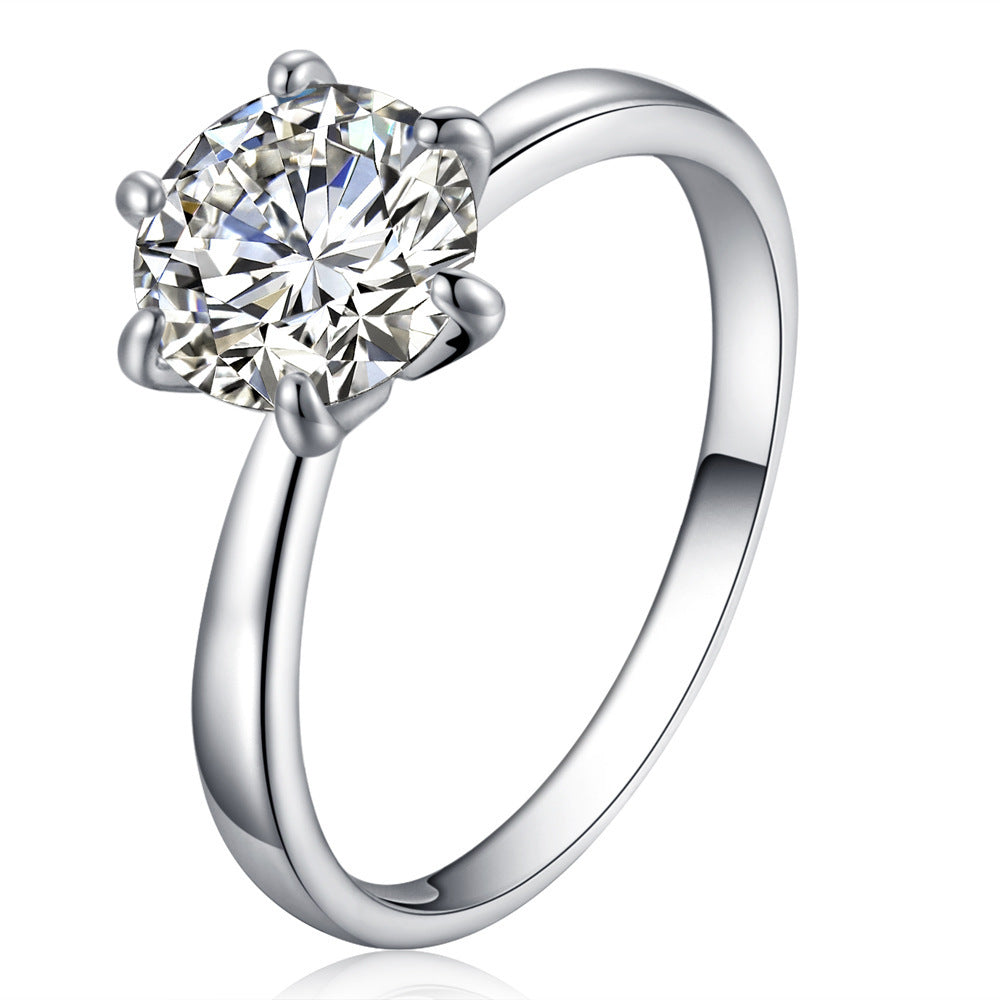 Silver Toned Zircon Ring & Pendant Set for Women