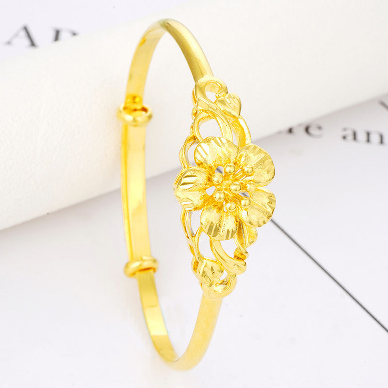 Gold Plated Dragon Phoenix Sunflower Bracelets for Women
