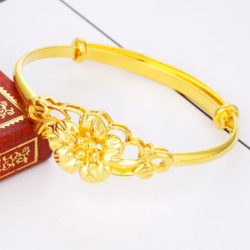 Gold Plated Dragon Phoenix Sunflower Bracelets for Women