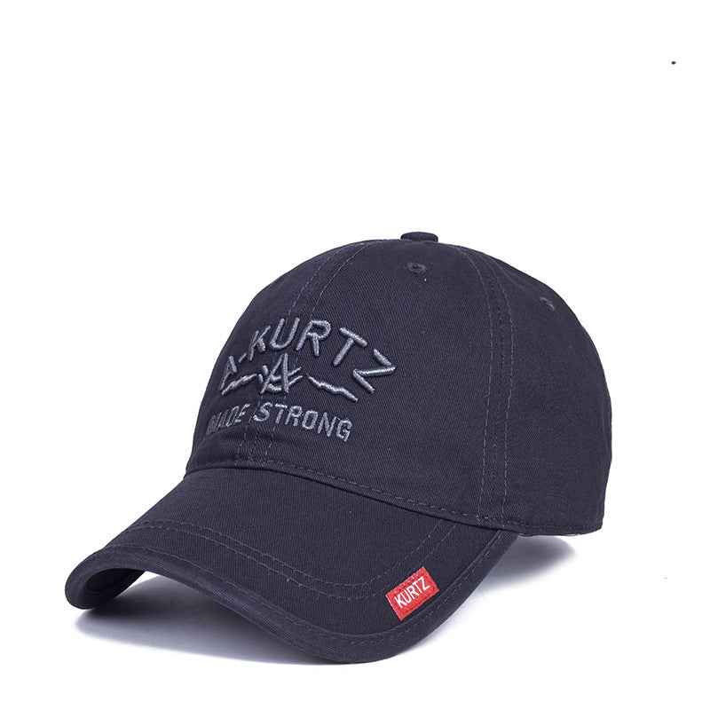 Men's Navy Blue Embroidered Baseball Cap with Brand Patch