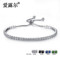 Adjustable Crystal Bracelet for Women White Black Blue Green