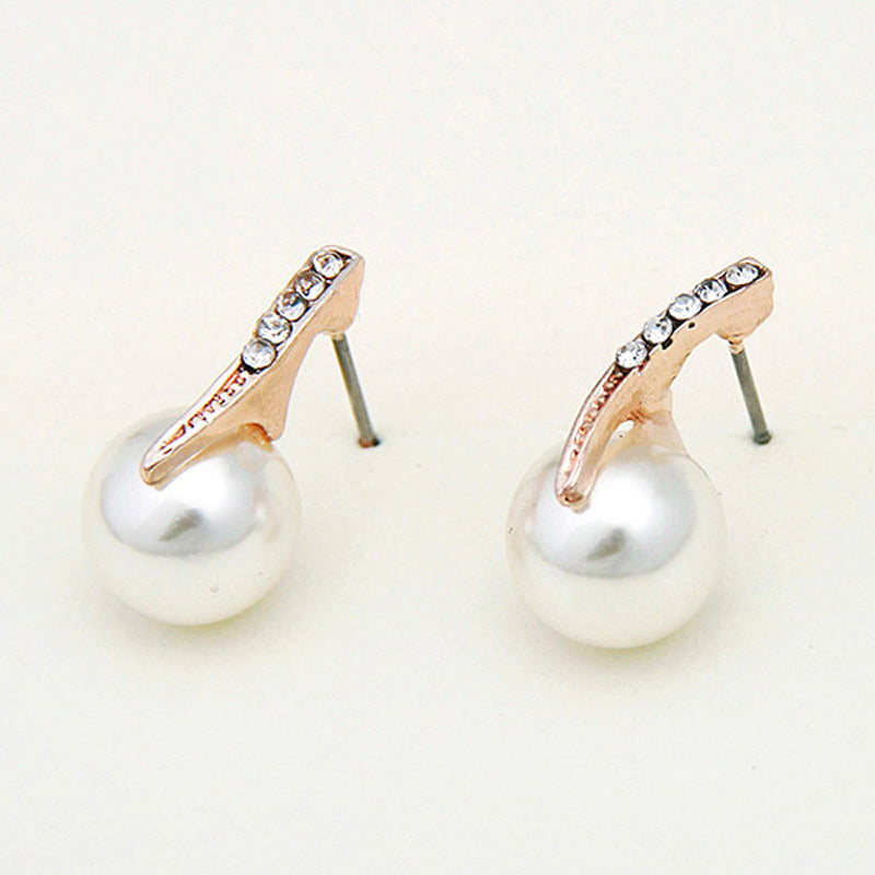 Rose Gold Pearl & Diamond Bridal Necklace Set