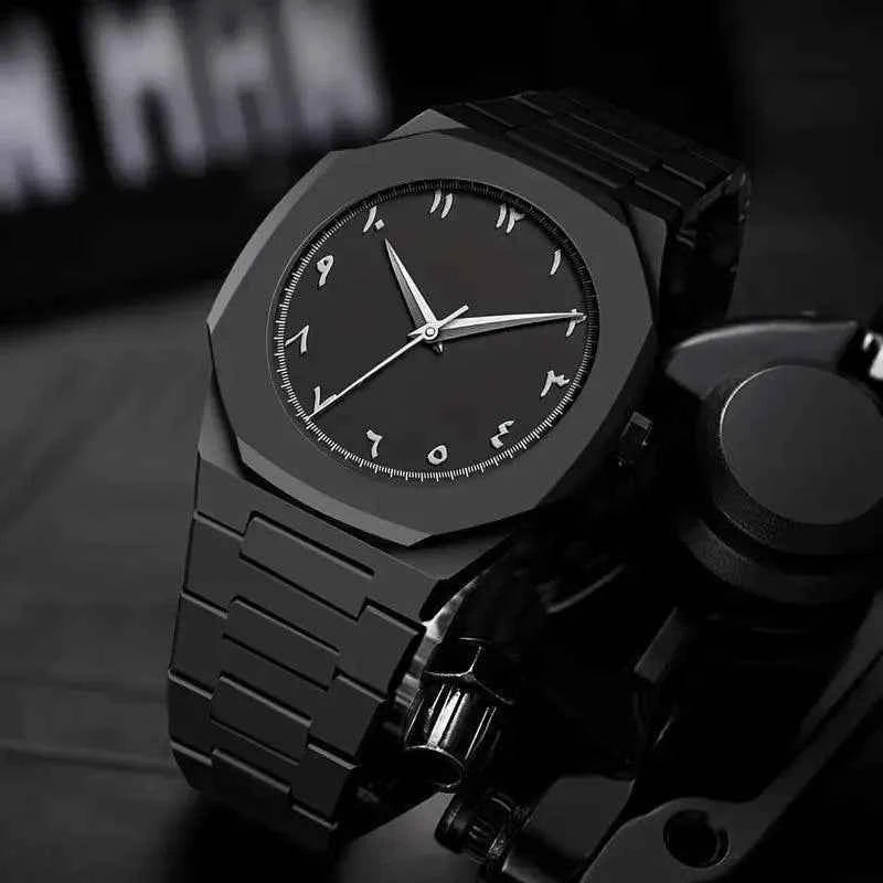 Black Octagonal Chain Watch for Men