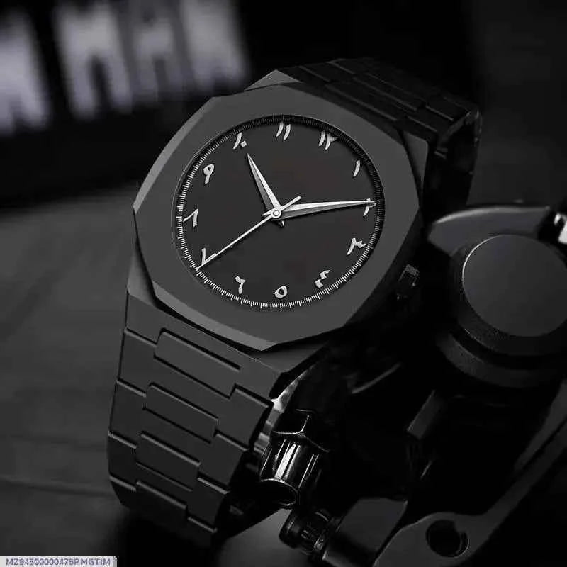 Black Octagonal Chain Watch for Men