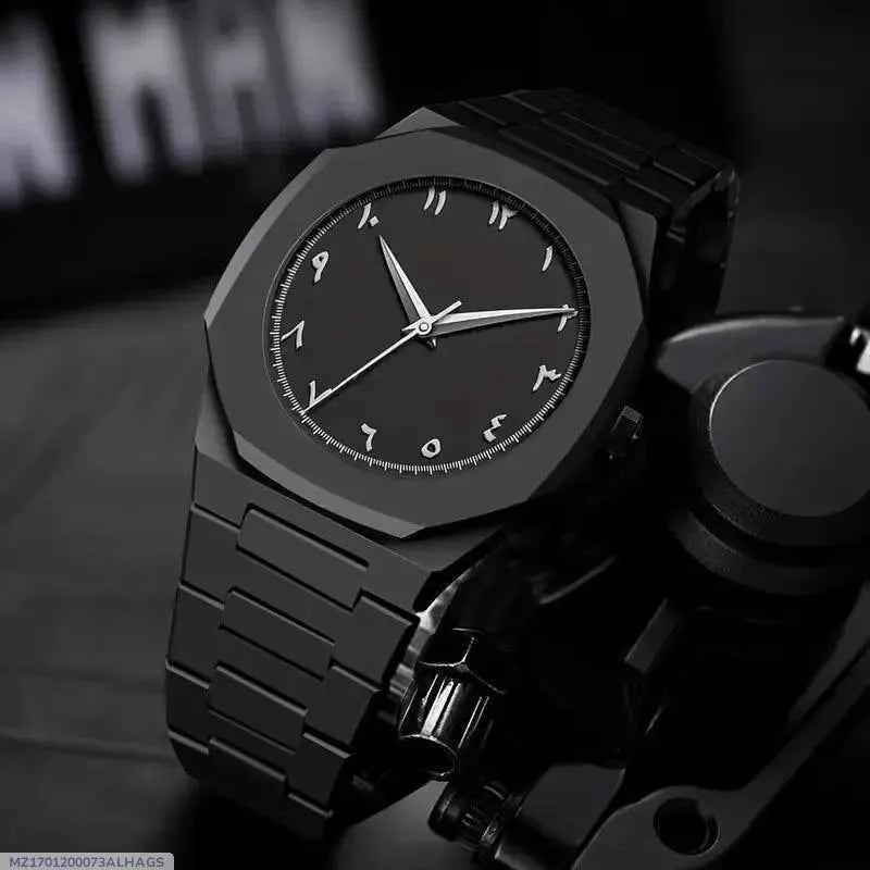 Black Octagonal Chain Watch for Men