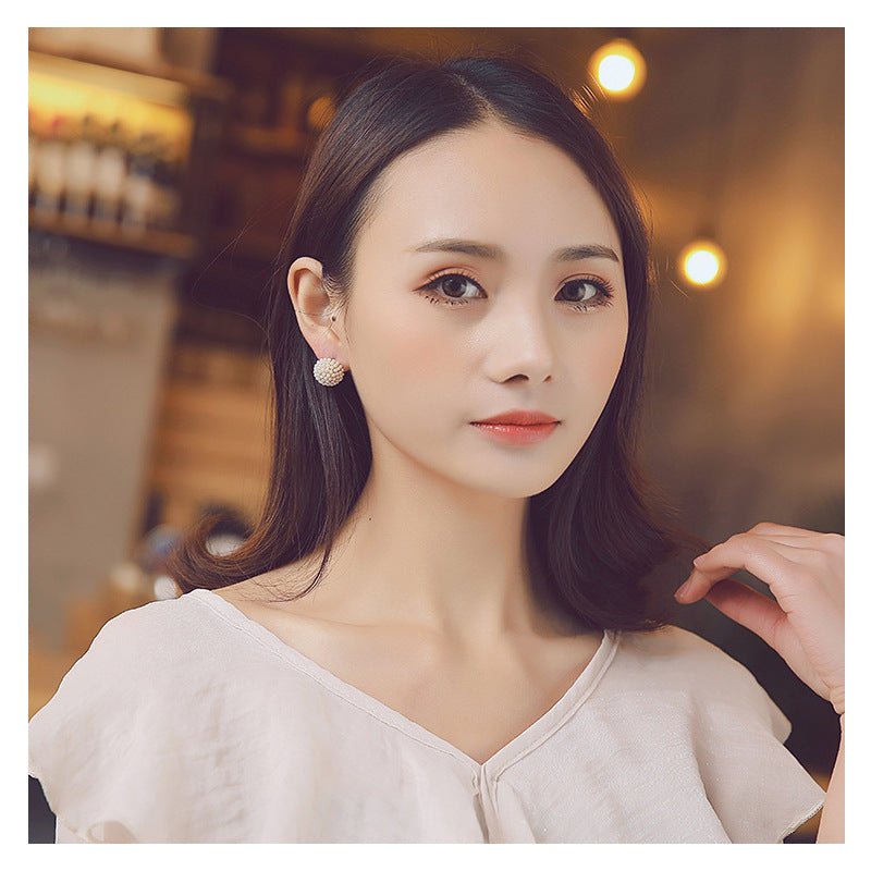 Pearl Earrings Korean Ball Design for Women