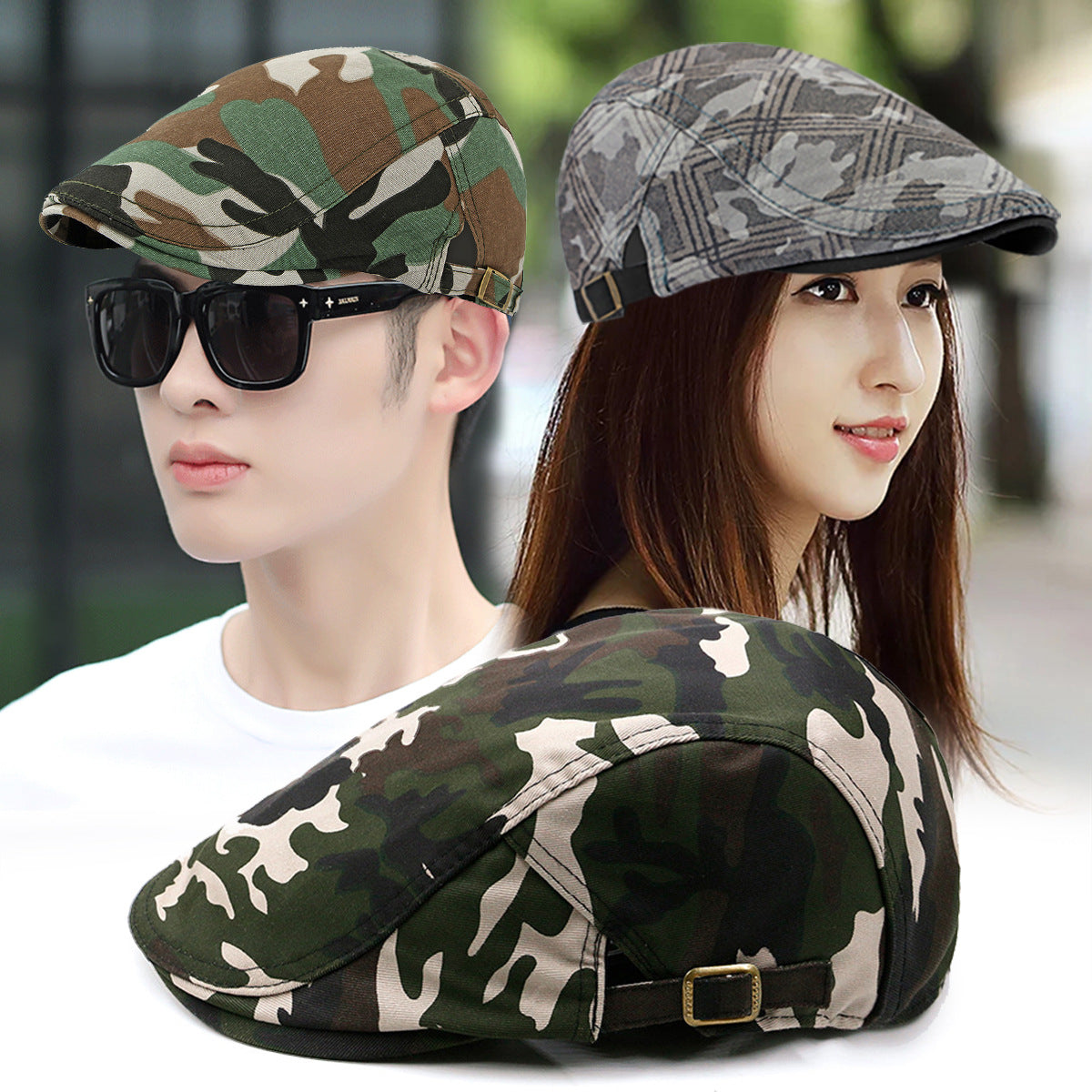Men Camouflage Beret Hat Sun Protection Outdoor Casual