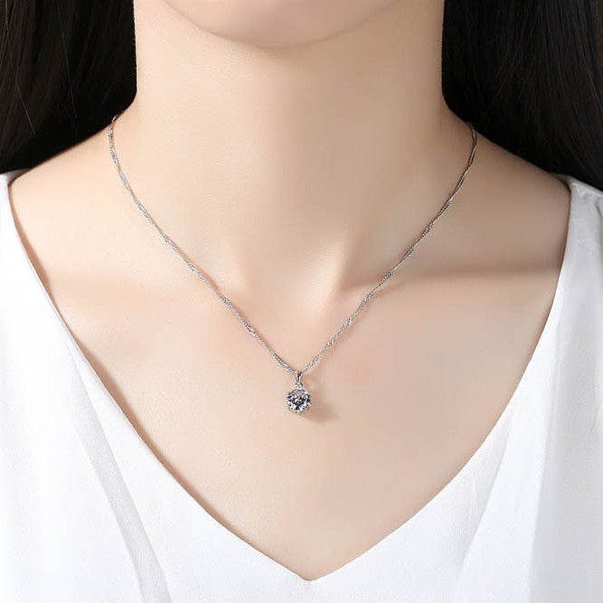 Silver Toned Zircon Ring & Pendant Set for Women