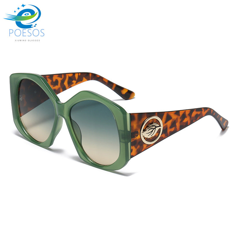 Trendy Green Leopard Print Sunglasses UV Protection Lightweight