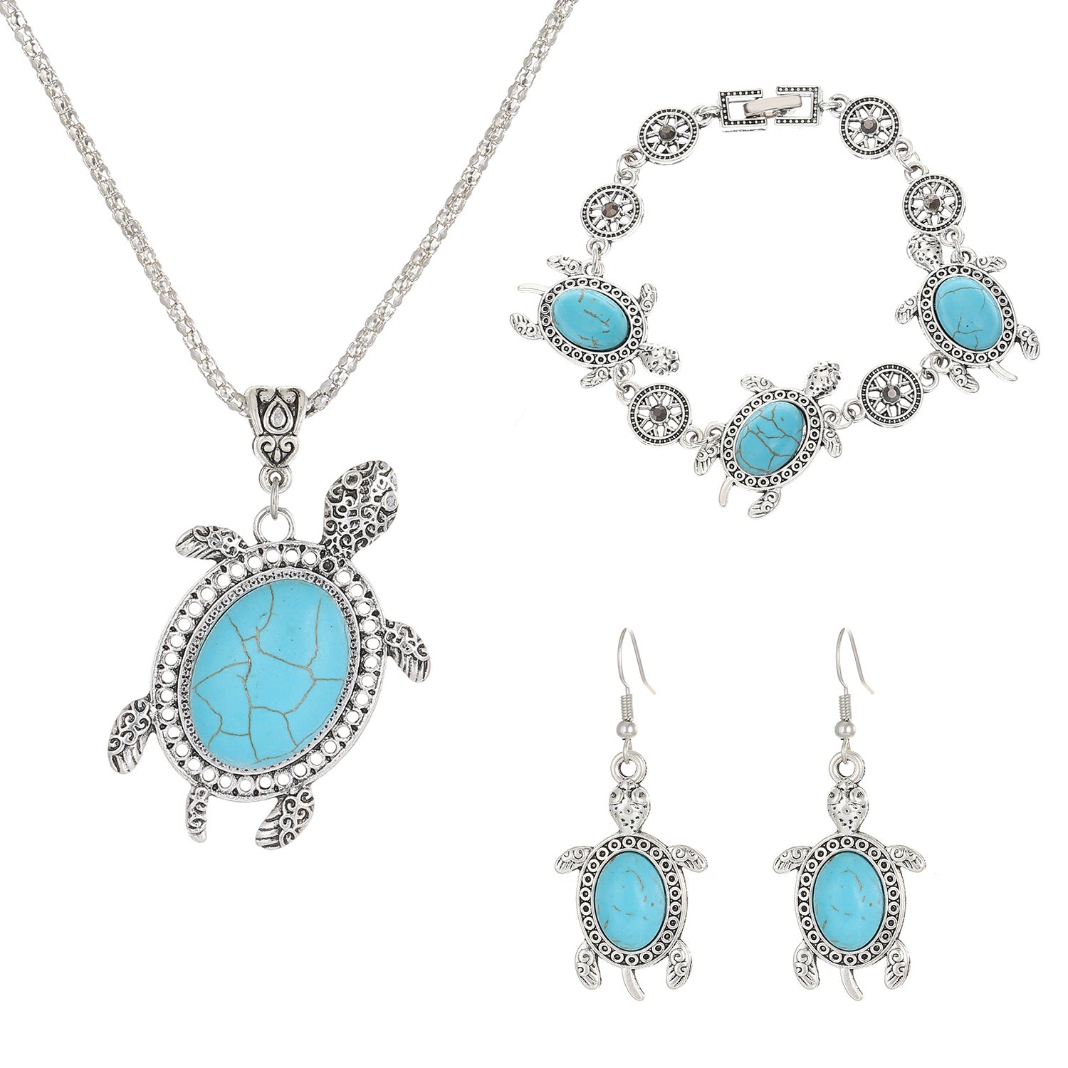Turtle Jewelry Set Turquoise Antiques for Women