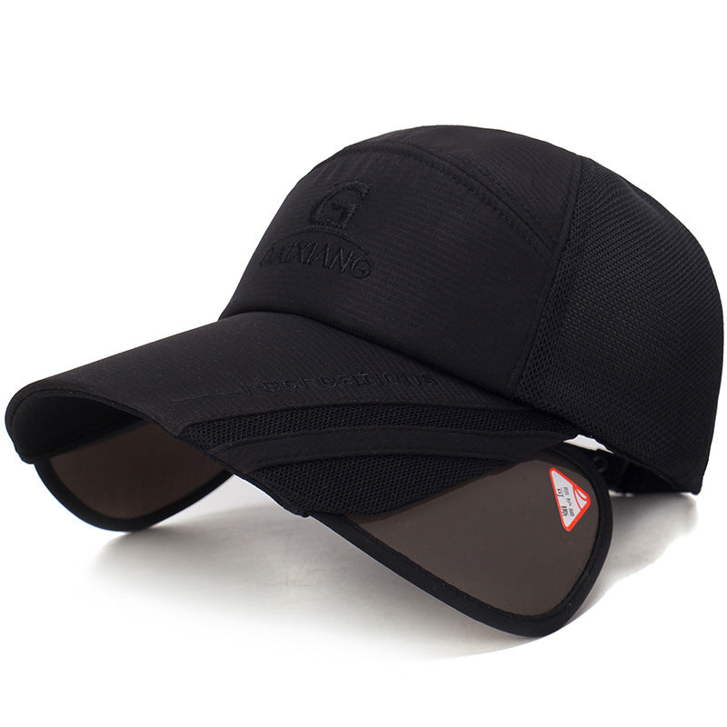 Men Telescopic Sun Hat Black Blue Adjustable