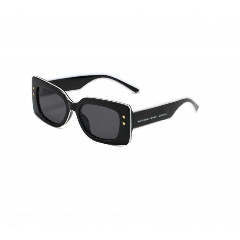 Trendy Square Frame Sunglasses with Gold Star Detail
