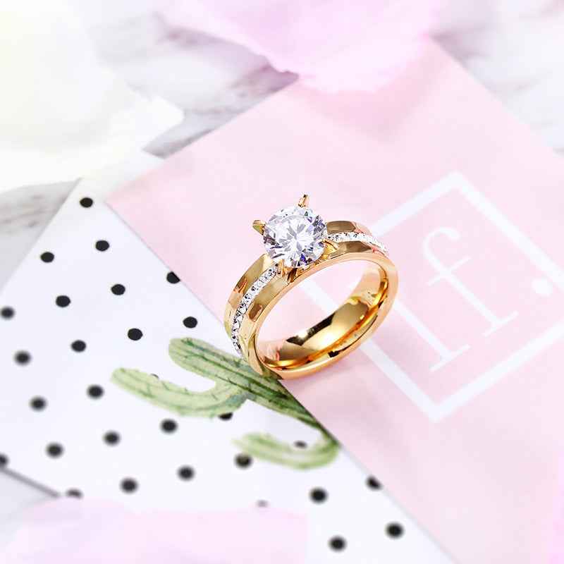 Titanium Steel Couple Rings Valentine Gift