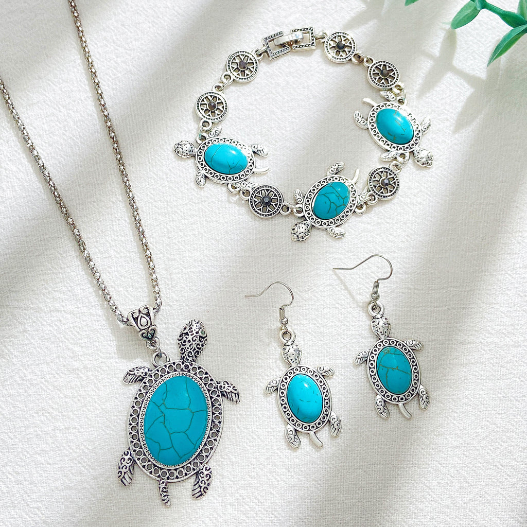 Turtle Jewelry Set Turquoise Antiques for Women