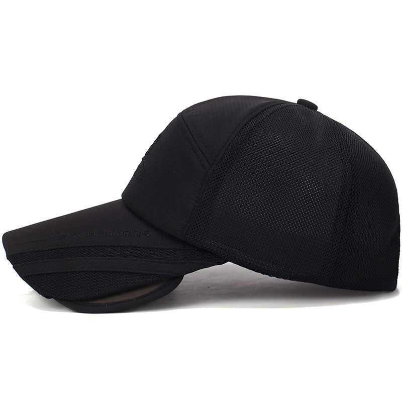 Men Telescopic Sun Hat Black Blue Adjustable