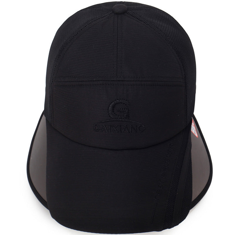 Men Telescopic Sun Hat Black Blue Adjustable