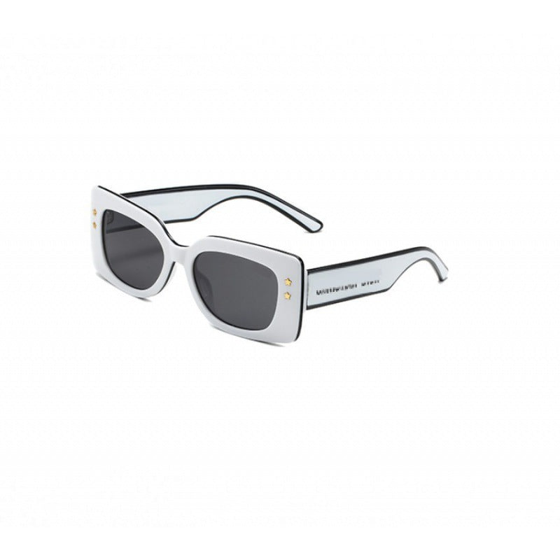 Trendy Square Frame Sunglasses with Gold Star Detail