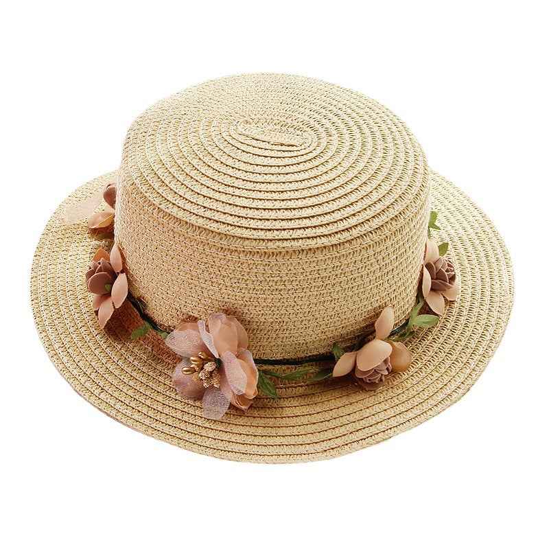 Straw Sun Hats with Floral Embellishments for Summer
