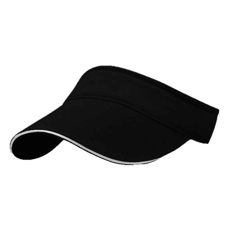 Women Sun Visor Cap Black Adjustable Wide Brim