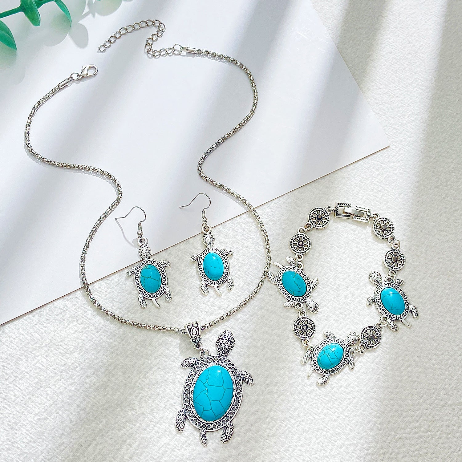 Turtle Jewelry Set Turquoise Antiques for Women