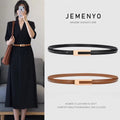 Women's Genuine Leather Belt Black Brown Thin Retro Casual Waist Belt