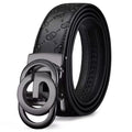 Men's Genuine Leather Automatic Buckle Belt Black